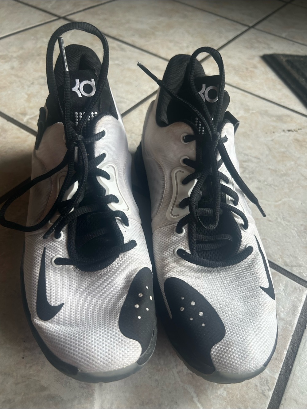 Nike KD Basketball Shoes in White and Black Accent